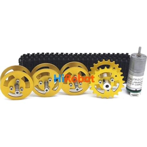 DIY smart tank kit includes metal load-bearing wheels, drive wheels, plastic track and 9V with Hall Sensor Motor