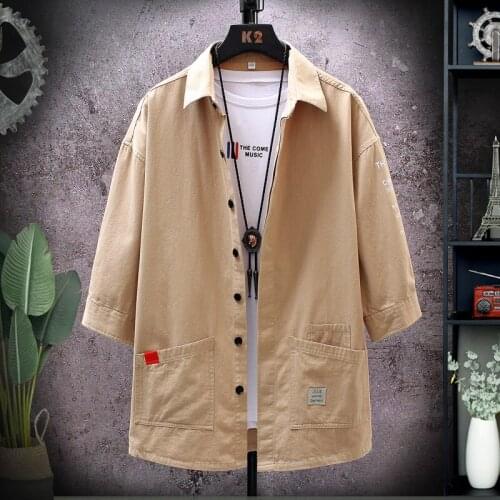 Top Quality 100% Cotton Military Mens Blouses Fashion Summer Casual Shirts Top Men Loose Short Sleeve Japanese Male Blouse