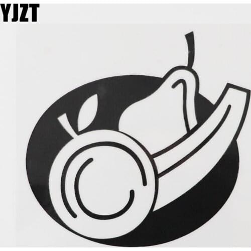 YJZT 14.4CM×13.3CM Fruit Plate Car Sticker Cartoon Pattern Vinyl Decal Black/Silver 13E-0083