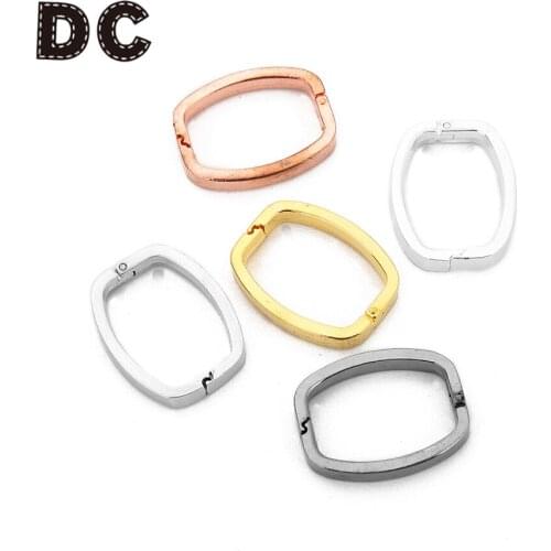 DC 5pcs Copper Irregular Rectangle End Fastener Clasps for Bracelets Necklace Bags Buckle Clasps Connectors DIY Jewelry Finding