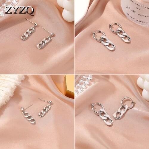 ZYZQ Vintage Gold Color Link Chain Earrings For Women Bohemia Simple Geometric Long Tassel Drop Earring Brincos Jewelry 2020