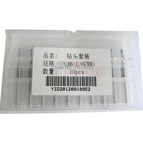 10pcs 1.05-1.95mm PCB Print Circuit Board Drill Bits, Carbide Micro Drill Bits, CNC PCB Dremel Free Shipping