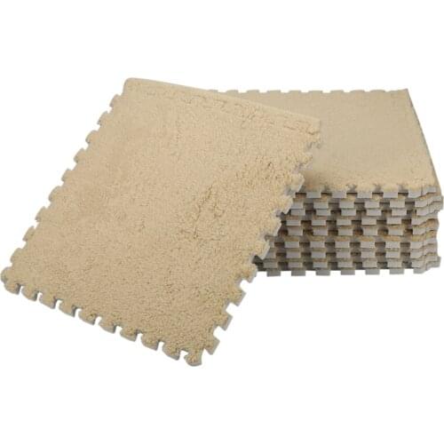 10 Piece Interlocking Foam EVA Fuzzy Mat Flooring Fluffy Carpet Tiles for Kids perfect for Nursery DéCor Baby Room Playroom