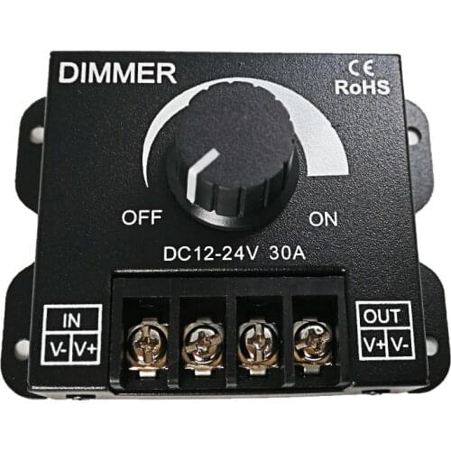 12V 24V 30A PWM Manual Knob LED Dimmer Switch for 5050 3528 Strip Light Black Stylish Lighting Accessories Dimmers Switch