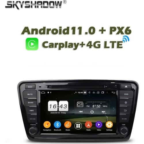 720P Wireless Carplay PX6 Car DVD Player AHD Android 10 4G + 64GB Bluetooth Wifi GPS RDS Auto Radio For Skoda Octavia 2014 -2016