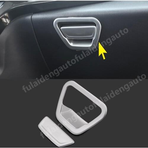 2pcs for Ford Kuga Escape 2013-2019 Matt ABS Chrome Interior Glove Box Handle Cover Trim Car Styling
