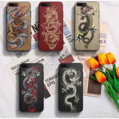 Japanese DRAGON Aesthetic Phone Case Fundas Shell Cover For Iphone 6 6s 7 8 Plus Xr X Xs 11 12 13 Mini Pro Max