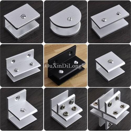Brand New 8PCS Multi-functional Aluminum Alloy Glass Clamps Clips Board Frame Glass Shelves Fixed Holder Brackets No Drilling