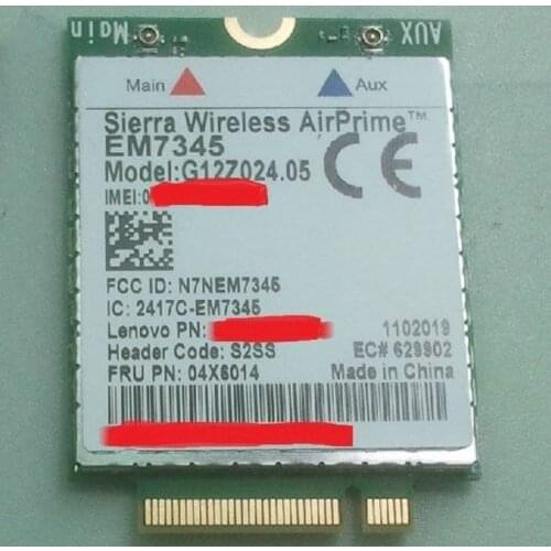 Card for WWAN Lenovo Thinkpad GOBI5000 EM7345 LTE 04x6015 04x6014 04x6092 WWAN HSPA+ EVDO card