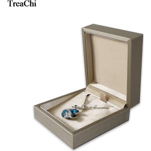Quality PU Earring Jewelry Display Case Champagne Necklace Storage Pendant Organizer Holder Gift Box Customized Logo Available