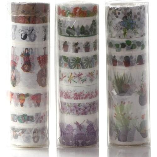Green Plant Washi Tape Adhesive Tape DIY Scrapbooking Sticker Label Masking Tape