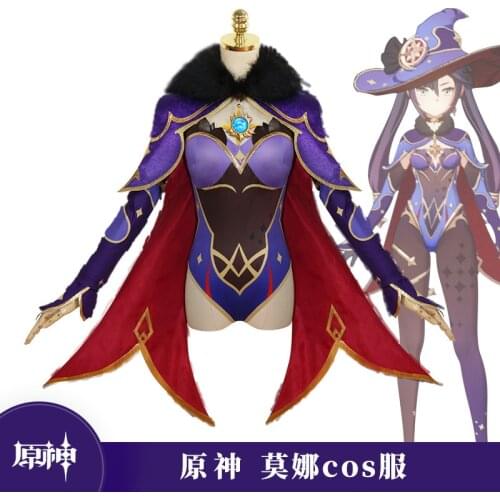 Game Genshin Impact Mona Megistus Astral Reflection Cosplay Anime Halloween Party Costume Cute Enigmatic Astrologer Bodysuit
