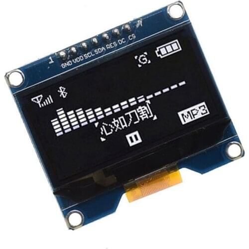 1.54 inch 7PIN White OLED Screen Module SSD1309 Drive IC Compatible for SSD1306 SPI Interface 128*64