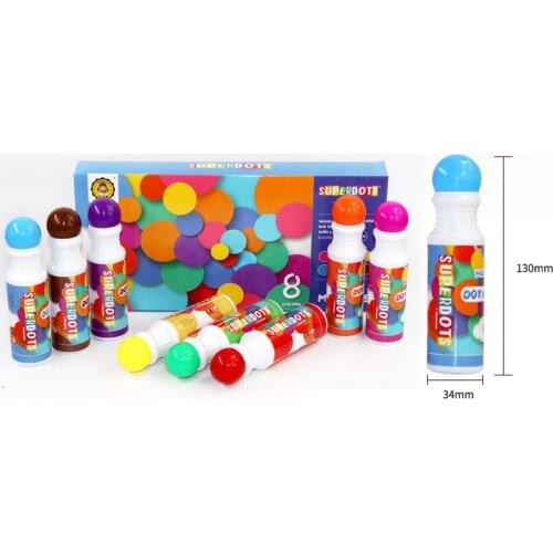 8 Colors Washable Dot Markers, Non-Toxic Paint Dauber for Kids Toddlers Free Painting