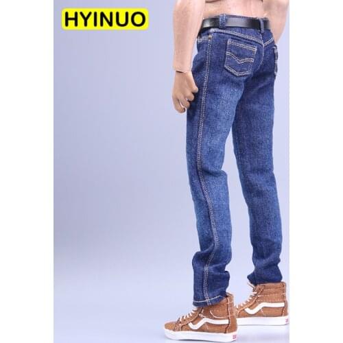 1/6 Scale Mens Fashion Casual Trousers Male Slim Jeans Boy Jeans Clothes Clothing Set For 12" Action Figure Male Body