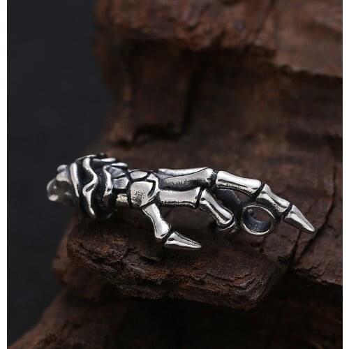 BOCAI New Real s925 Silver Jewelry Hip-hop Punk Style 2021 Trend Personality Ghost Paw Man Pendant