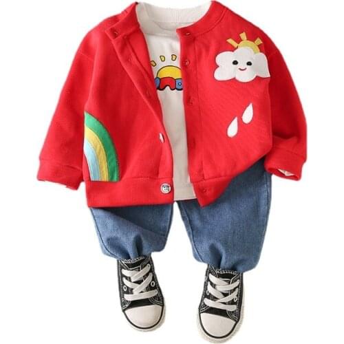 New Spring Autumn Baby Girl Clothes Children Boys Fashion Jacket T-Shirt Pants 3Pcs/Sets Toddler Sports Clothing Kids Tracksuits