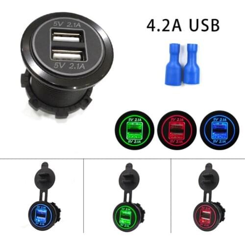 New Dual USB Car usb Charger Car Charger Cigarette Lighter Socket Plug LED indicator Mobile Phone Smart Charging Adapter
