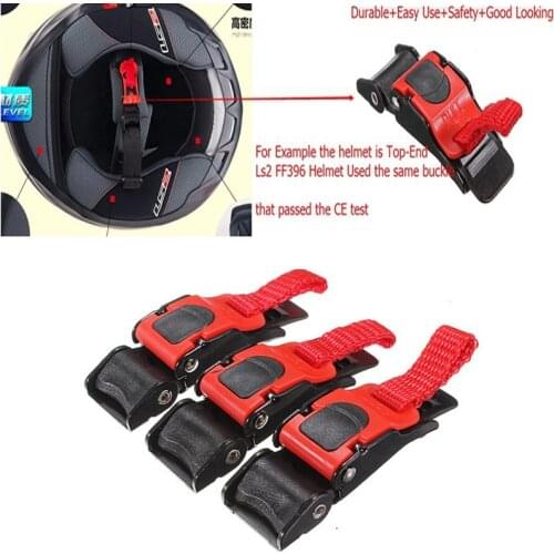 Plastic Motorcycle Helmet Speed Clip Chin Strap Quick Release Pull Buckle Black + Red Motorcycle Helmet Lock