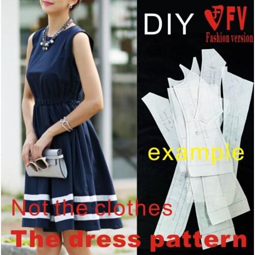 Dresses Sewing Pattern Template Cutting drawing Clothing DIY ((Not selling clothes)) BLQ-130