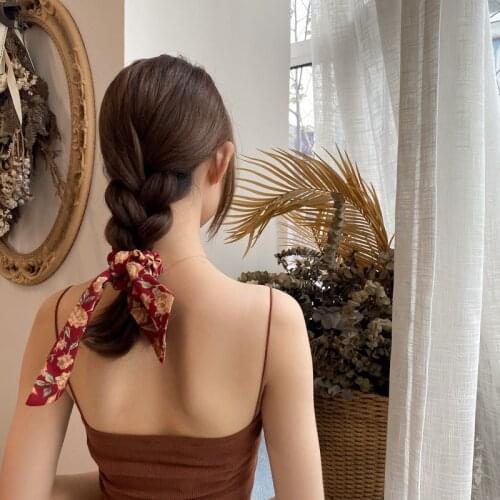 French Style Sweet Floral Women Girls Hair Accessories Fairy Scrunchies Headband Fashion Hair Clip Headwear Elastic Hairband