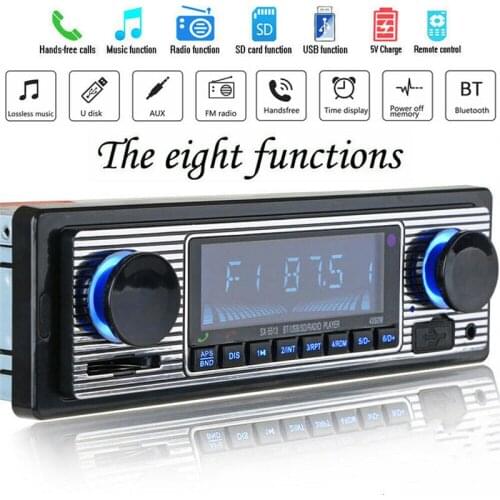 PYMH Bluetooth Vintage Car Radio MP3 Player Stereo USB AUX Classic Car Stereo Audio
