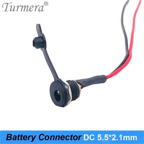Battery DC Power plug connector for diy dc waterproof jack connector DC022B 5.5 X 2.1 mm with Wire Turmera NWE DEC27