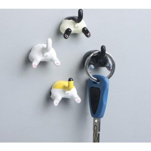 C5AD 4Pcs Realistic Cat Butt Refrigerator Magnets 3D Funny Animal Whiteboard Magnet