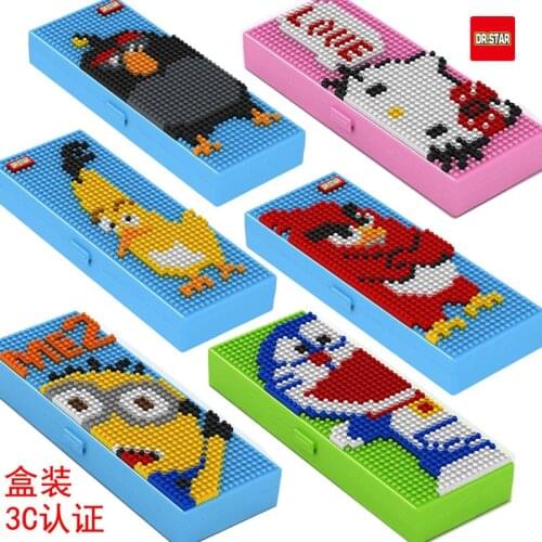 Cartoon Animals Angry Bird pig cat Stationery box Diamond mini micro Blocks Building Bricks Game kids adult toys children Gift