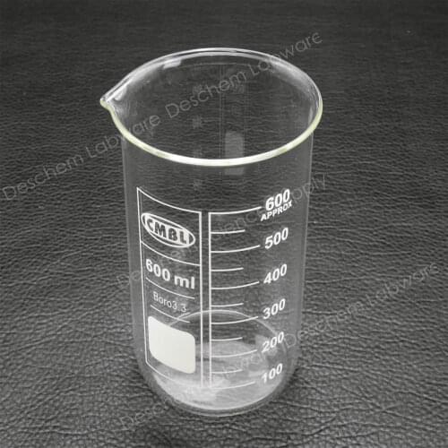 600ml Glass Beaker,Tall Form,New Chemical Lab Glassware