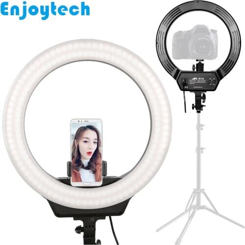 New AfI 16inches LED Ring Flash Lamp Beauty Light with Phone Holder for Video Bloggers Live Streaming Selfie Photography