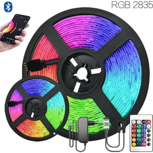 Kitchen Room Iuces 32.8 ft (10M) Bluetooth RGB 2835 LED Strip 12V Flexible Lamp EU Plug Festival Decoration Tape Ribbon Diode