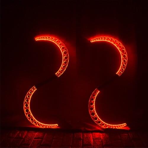 M57 Party dance led costumes stage catwalk performance show wears props luminous glowing robot men Scimitar led sticks lighted