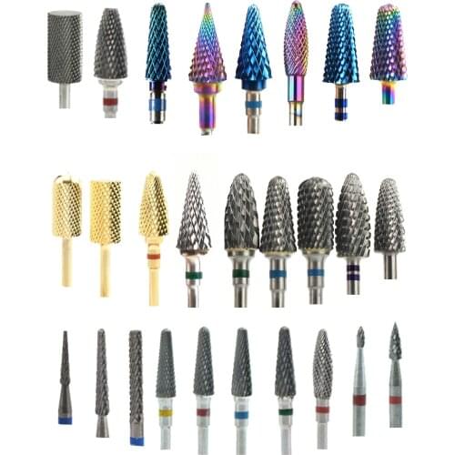 Carbide Electric Manicure Drills Bits Milling Cutter for Pedicure Rotary Burrs Cuticle Clean Files Nail Art Equipment Tools