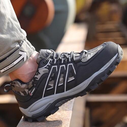 High Quality Mens Boots Safety Shoes Steel Toe Puncture-Proof Work Boots Lightweight Safety Work Shoes Men Indestructible Shoes