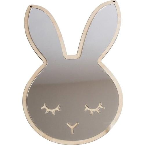 3D mirror wall stickers ins decoration Nordic style childrens mirror home decoration crafts wooden acrylic decorative ornaments