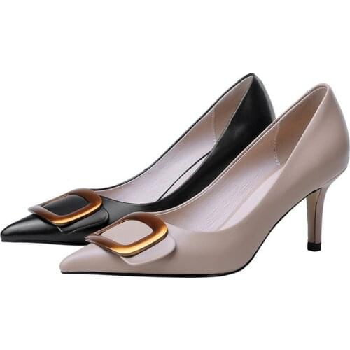 2021 Women sandals Fashion casual comfortable mid-heel Dress shoes temperament single leather shoes