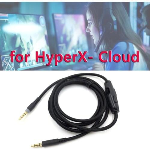 1.5m Headphone Audio Cable Cord Line Replacement Headphone Speaker Wire Line Aux Cord Speaker with Tuning for HyperX Cloud
