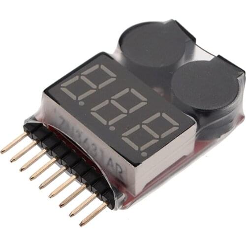 1 piezas 1-8 s de baja tension timbre de alarma indicador de voltaje de la bateria de Lipo de para el coche del RC barcodelRC