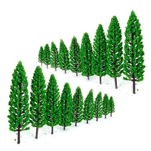 10pcs 1/50 Green Trees for Model Railway Scenery Landscape 1,9 - 6,3