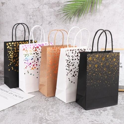 10pcs Party Bags Kraft Paper Gift Bag Twisted Handles Recyclable Loot Wedding