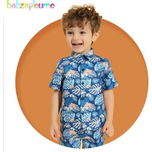 2020 Baby Boys Outfits 2Piece 1-6Years Toddler Summer Clothes Casual Print Cotton Kids Shirt+Shorts Children Clothing Set BC1211