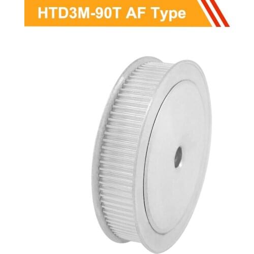 3M 90T Timing Pulley HTD3M Type Aluminium Gear Pulley Wheel 16mm Belt Width 8/10/14/17/19mm Bore Tooth Belt Pulley