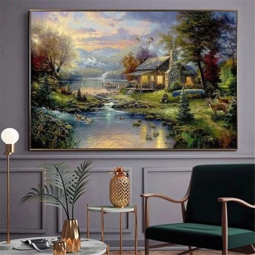 Full square/round drill 5D diamond painting Evening countryside diamond embroidery landscape mosaic rhinestone Home Decor P1219
