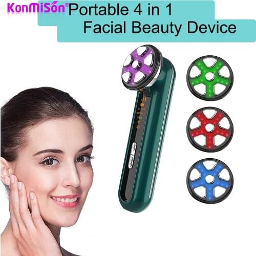 4 IN 1 EMS&RF Beauty Cleansing Instrument Face Beauty Machine Radio Frequency LED Photon Skin Rejuvenation Tightening Brighten
