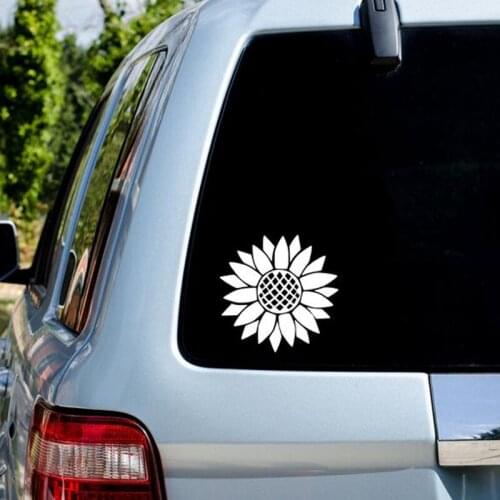 Black/Silver Beautiful Sunflower Decal Plant Lover Gift Fashion And Simple Car Window New Art Car Body Stickers S052