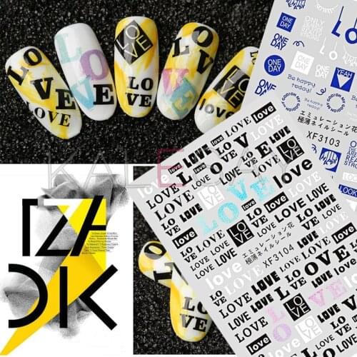 Nail Art Decorations Letter Label LOVE Nail Sticker Self-adhesive Decals Tips Fruits Nail Art Stickers Decal Manicure Tag Design