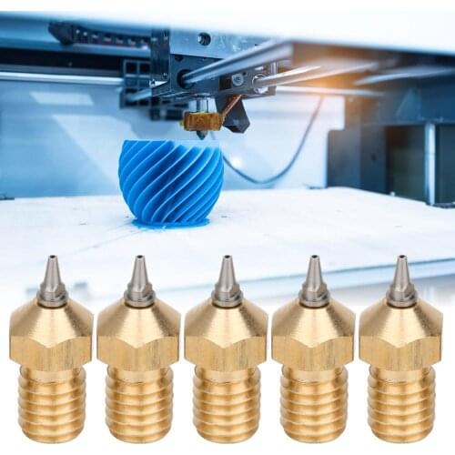 5pcs M6 Threaded Nozzle Set Full Metal 0.2/0.3/0.4/0.5 mm for 3D Printer/MK8/Lulzot/Olson block/ultimaker Hand tools Set