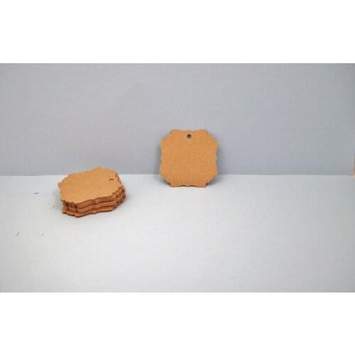 Kraft Scalloped Square favor tags Rustic wedding wish tree present tag bridal Birthday Blank Cards lable Scrapbook