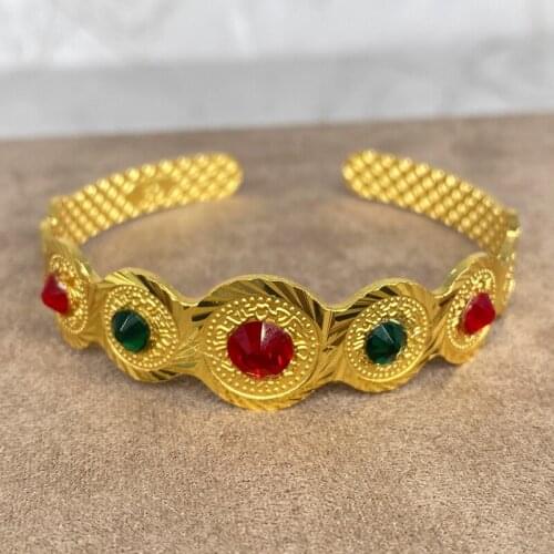 Colorful Stone Coin Bangle Ring Baby/Child,Middle Eastern Jewelry Muslim Islamic Charm Bracelets,Wholesale Coins Money Sign